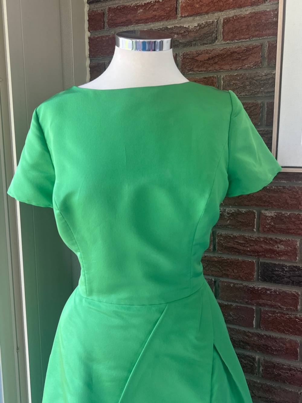 Carolina Herrera Chalet Bateau Neck Silk Faille Dress Size 14 NWT - Picture 8 of 10